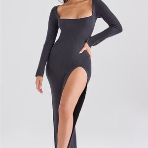 Elegant Gray Long Sleeve Dress House of CB